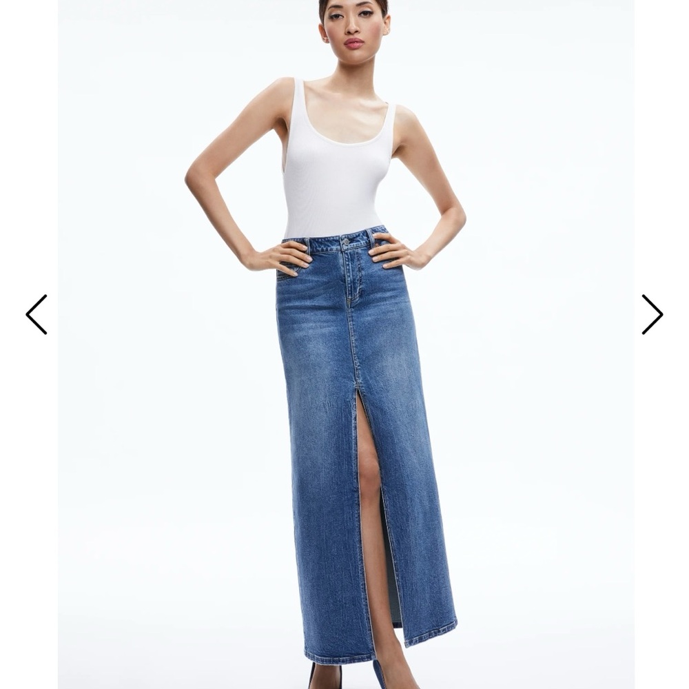 Alice & Olivia Denim Maxi Skirt